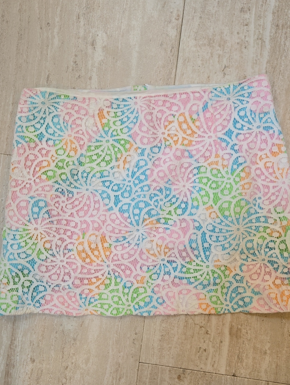 Lilly Pulitzer Pastel Lace Overlay Mini Skirt